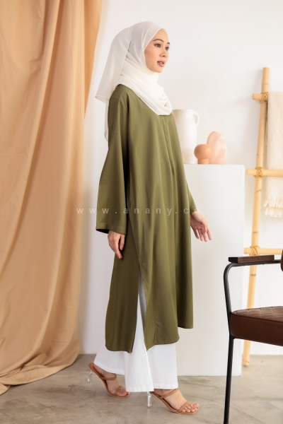 Geboo Midi Dress Olive Green (AS IS)